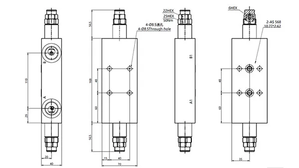 Двухконтурный противовесный клапан MCBS-12 с фланцем