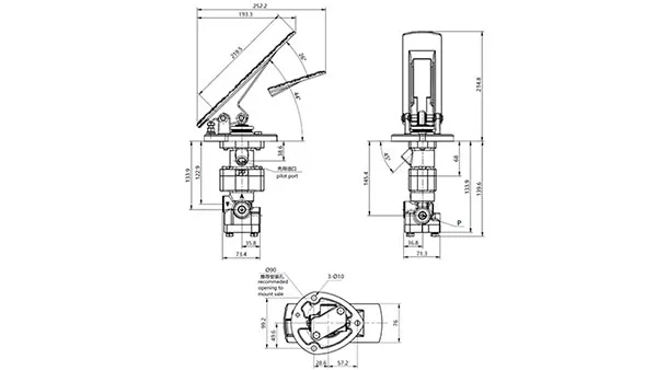 Одноконтурный тормозной клапан YBV-S (с пилотным портом)